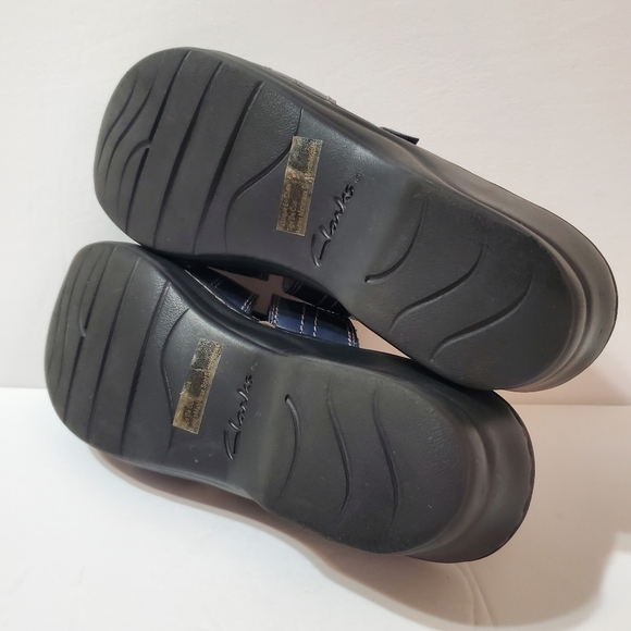 Clarks Bendables Navy Blue Velcro Slip-on Comfort Sandals 10W - Picture 8 of 11